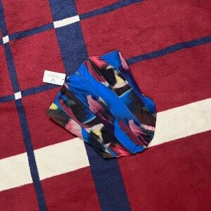 Windsor abstract colorful blue women’s corset bustier top strapless NWT S